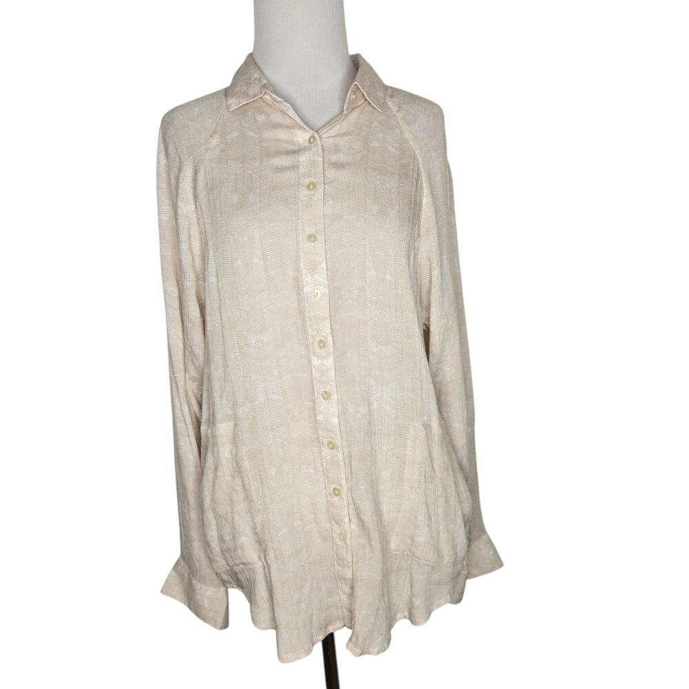 Prana Womens Lightweight Hele Mai Shirt Neutral Breezy Packable Layering Small